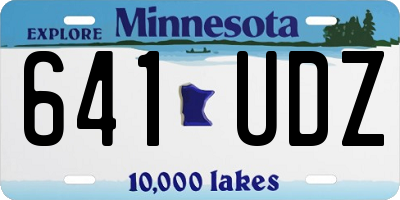 MN license plate 641UDZ