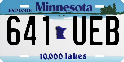 MN license plate 641UEB