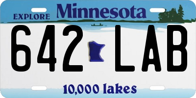 MN license plate 642LAB