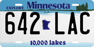 MN license plate 642LAC