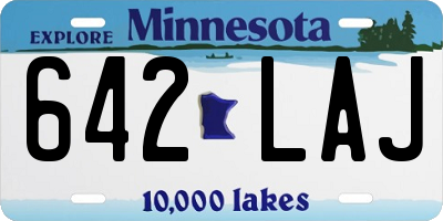 MN license plate 642LAJ