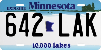 MN license plate 642LAK