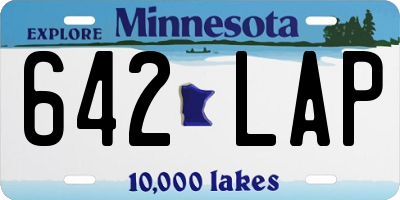 MN license plate 642LAP