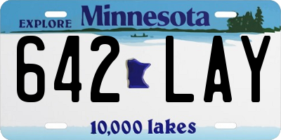 MN license plate 642LAY