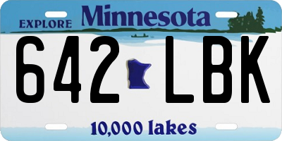 MN license plate 642LBK