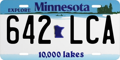 MN license plate 642LCA