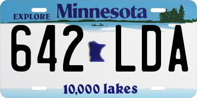 MN license plate 642LDA