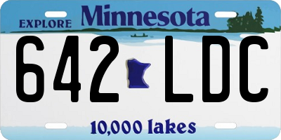 MN license plate 642LDC