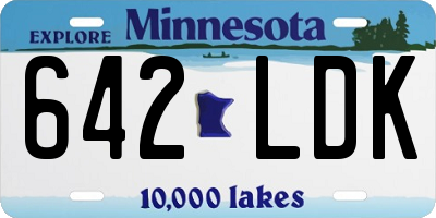 MN license plate 642LDK