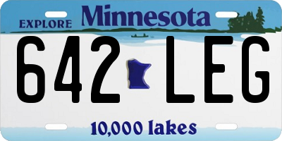 MN license plate 642LEG