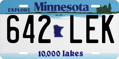 MN license plate 642LEK