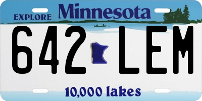 MN license plate 642LEM
