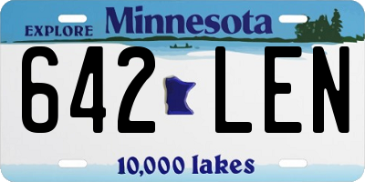 MN license plate 642LEN