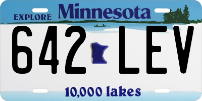 MN license plate 642LEV