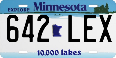 MN license plate 642LEX