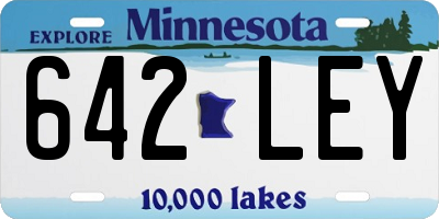 MN license plate 642LEY
