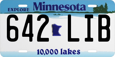 MN license plate 642LIB