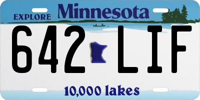 MN license plate 642LIF