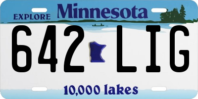 MN license plate 642LIG
