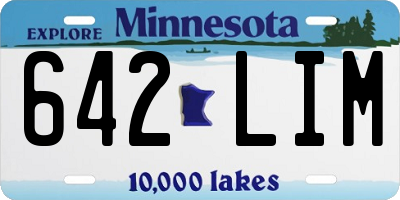 MN license plate 642LIM