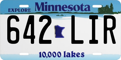 MN license plate 642LIR