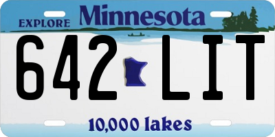 MN license plate 642LIT