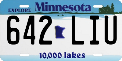 MN license plate 642LIU
