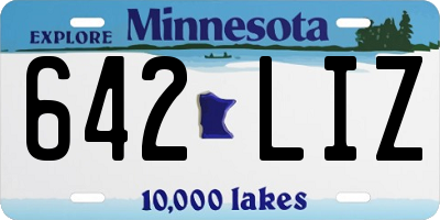 MN license plate 642LIZ