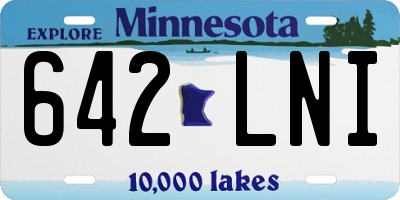 MN license plate 642LNI