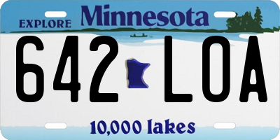 MN license plate 642LOA