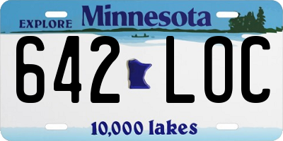 MN license plate 642LOC