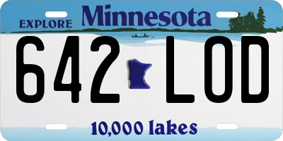 MN license plate 642LOD