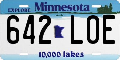MN license plate 642LOE