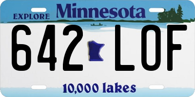 MN license plate 642LOF