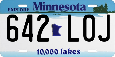 MN license plate 642LOJ