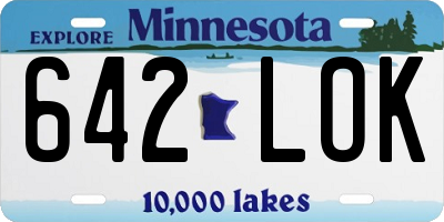 MN license plate 642LOK