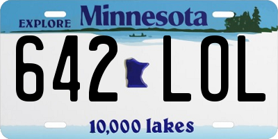 MN license plate 642LOL