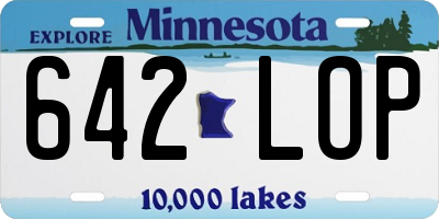 MN license plate 642LOP