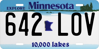 MN license plate 642LOV