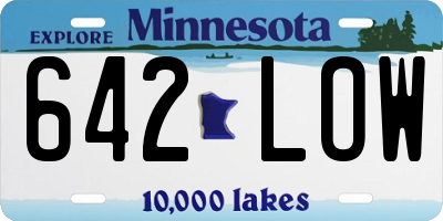 MN license plate 642LOW