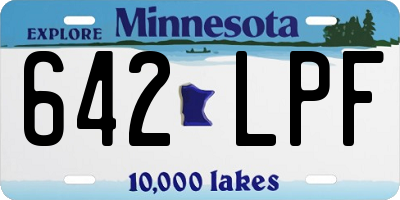 MN license plate 642LPF