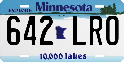 MN license plate 642LRO