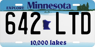MN license plate 642LTD
