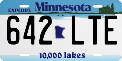 MN license plate 642LTE