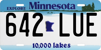 MN license plate 642LUE