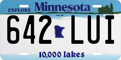 MN license plate 642LUI