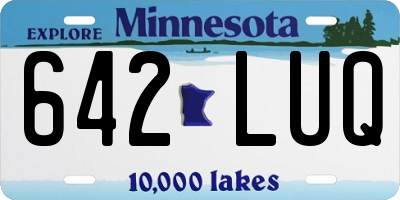 MN license plate 642LUQ