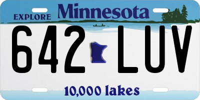 MN license plate 642LUV