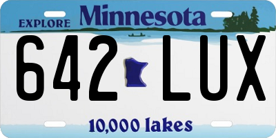 MN license plate 642LUX