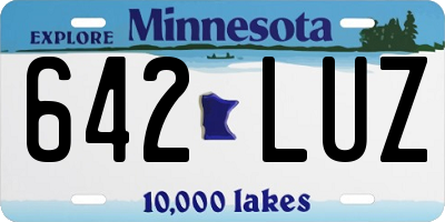 MN license plate 642LUZ